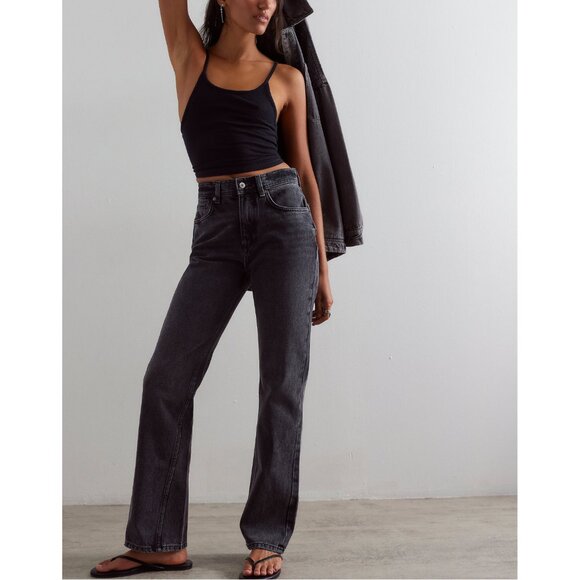 Free People Denim - FREE PEOPLE We The Free Xena Slim Straight Jeans Dark Knight NWT
28 W 31 inseam